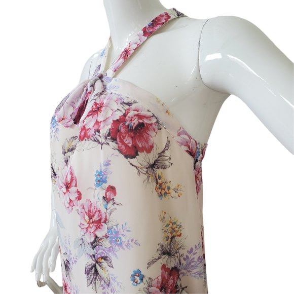NWT Anthropologie Paper Crown halter Floral Dress With Button Attachments XS - Picture 4 of 9